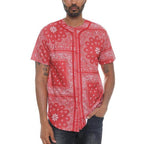 Bandana Print Baseball Jersey - VacationGrabs