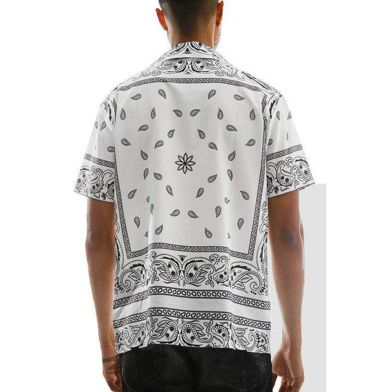 Mens Collared Print Button Down - VacationGrabs