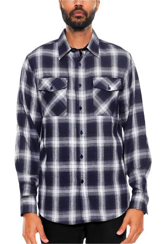 Full Plaid Checkered Flannel Long Sleeve - VacationGrabs