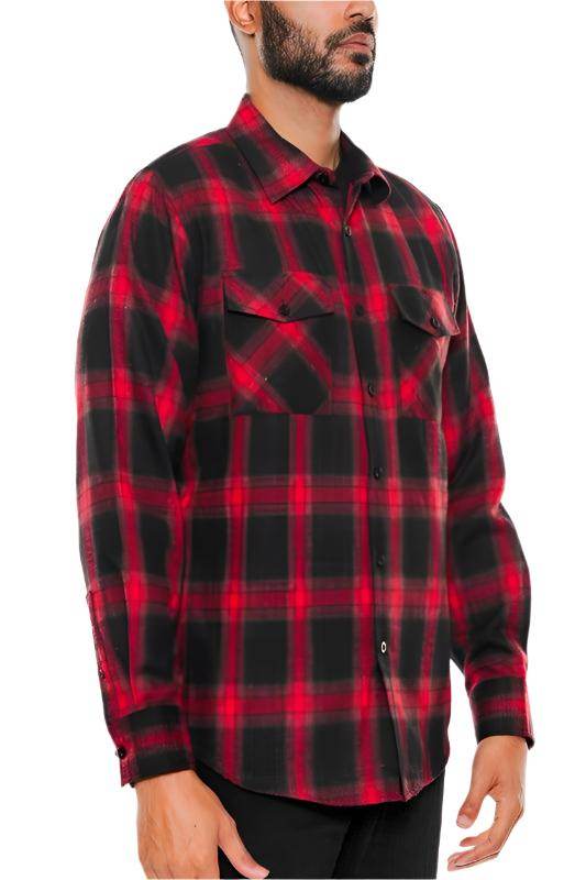 Full Plaid Checkered Flannel Long Sleeve - VacationGrabs
