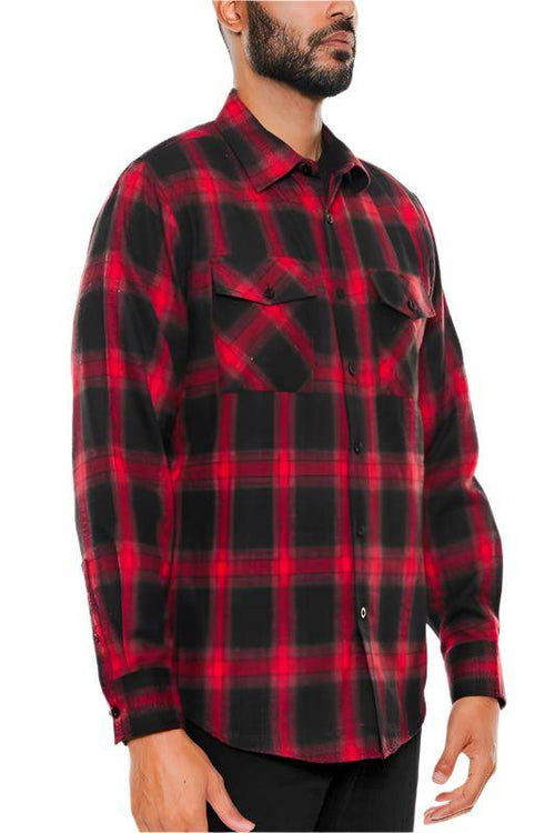 Full Plaid Checkered Flannel Long Sleeve - VacationGrabs