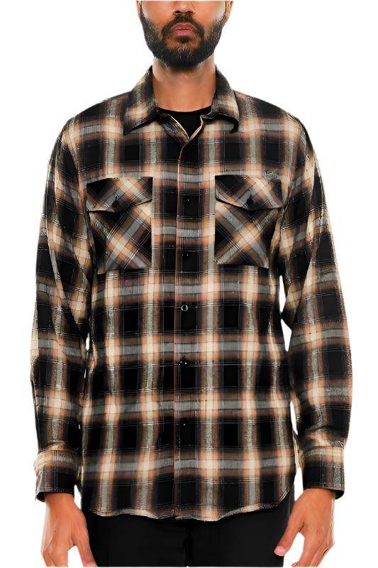 Full Plaid Checkered Flannel Long Sleeve - VacationGrabs