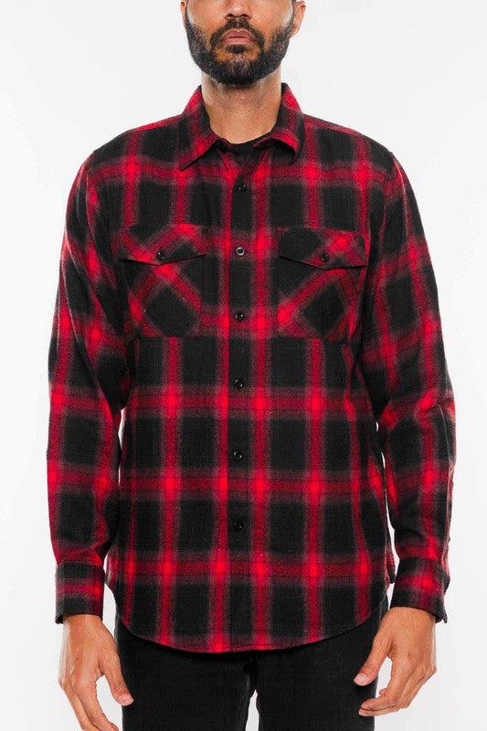 Men's Shirts Full Plaid Checkered Flannel Long Sleeve
