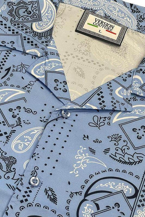 Mens Collared Print Button Down - VacationGrabs