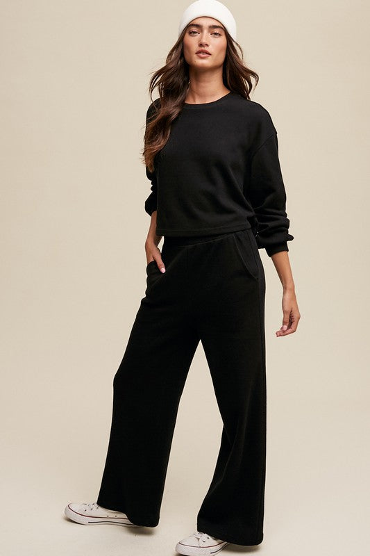 Women's Outfits & SetsKnit Sweat Top and Pants Athleisure Lounge Sets - VacationGrabs