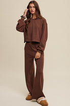 Women's Outfits & SetsKnit Sweat Top and Pants Athleisure Lounge Sets - VacationGrabs