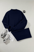 Solid Zip-Up Jacket and Drawstring Pants Set