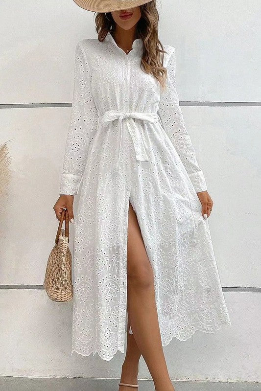 Eyelet Midi Dress – Vacation Dresses for Women – VacationGrabs