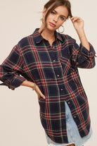 Women's ShirtsWomen's Red Plaid Avril Button Down Shirt - VacationGrabs