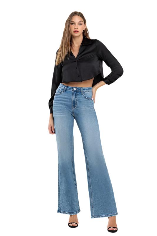 Women's JeansHigh Rise Wide Leg Jeans - VacationGrabs