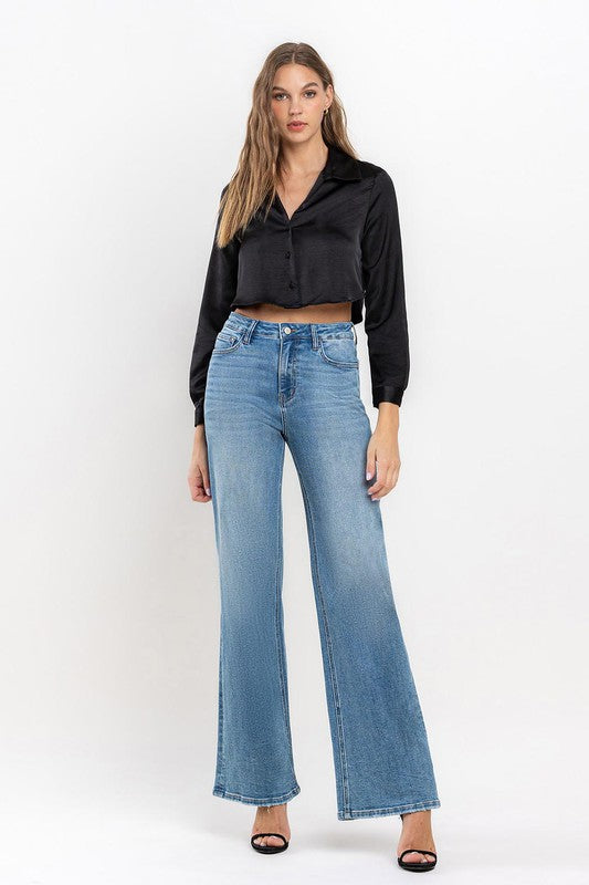 Women's JeansHigh Rise Wide Leg Jeans - VacationGrabs