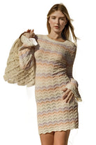 Women's Dresses Round Neck Bell Sleeve Sweater Dress