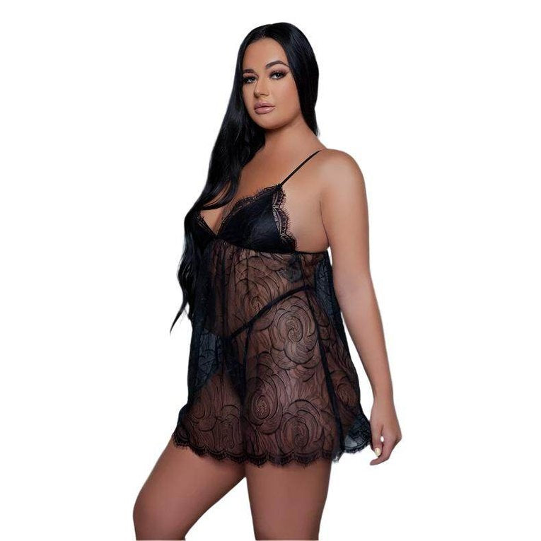 Daisy 2 Piece Babydoll Lingerie - VacationGrabs