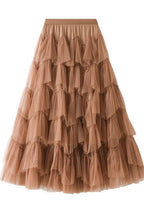 Tiered Chiffon Midi Skirt
