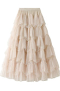 Tiered Chiffon Midi Skirt