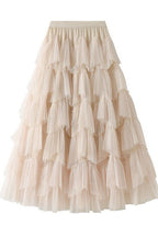Tiered Chiffon Midi Skirt