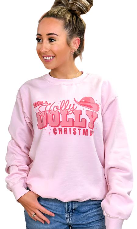 Women's Sweatshirts & HoodiesHave A Holly Dolly Christmas Graphic Sweatshirt - VacationGrabs