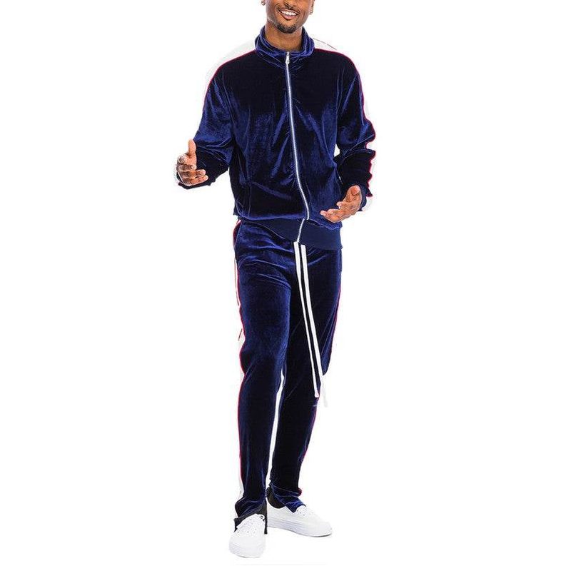 Velour Side Striped Track Suits for Men - VacationGrabs