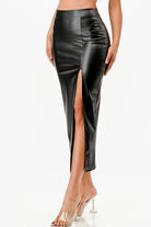 Women's SkirtsWomens Long PU Leather Pencil Skirt - VacationGrabs