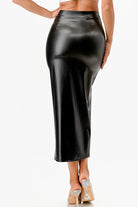 Women's SkirtsWomens Long PU Leather Pencil Skirt - VacationGrabs