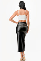 Women's SkirtsWomens Long PU Leather Pencil Skirt - VacationGrabs