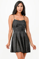 Women's DressesGlittered Fit N Flare Short Dress - VacationGrabs