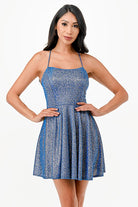 Women's DressesGlittered Fit N Flare Short Dress - VacationGrabs