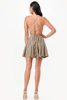 Women's DressesGlittered Fit N Flare Short Dress - VacationGrabs