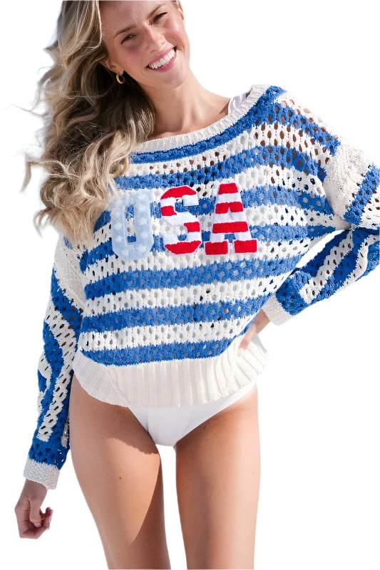 Usa Knit Cover-Up Top - VacationGrabs