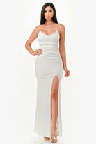 Women's DressesGlittered Front Slit Long Dress - VacationGrabs