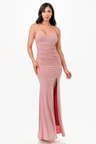 Women's DressesGlittered Front Slit Long Dress - VacationGrabs