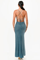 Women's DressesGlittered Front Slit Long Dress - VacationGrabs