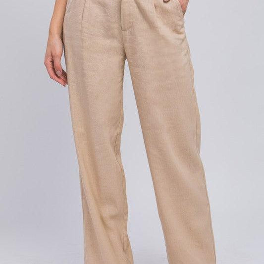 Women's Pants Linen Front Creased Pants