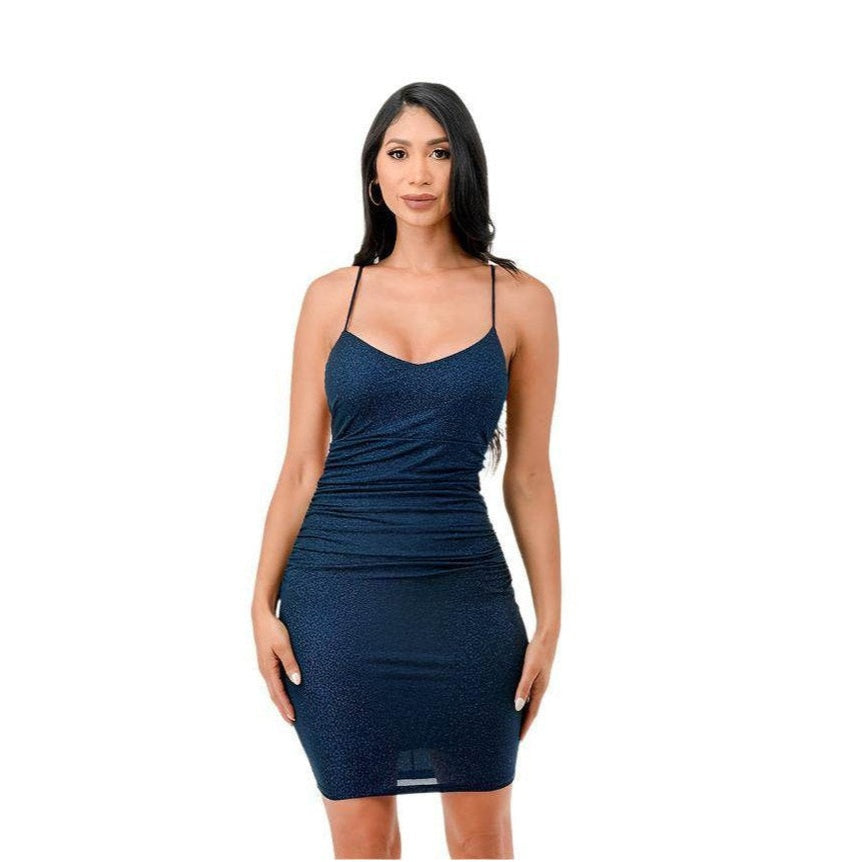 Womens Glittered Back Lace Short Party Dress - VacationGrabs