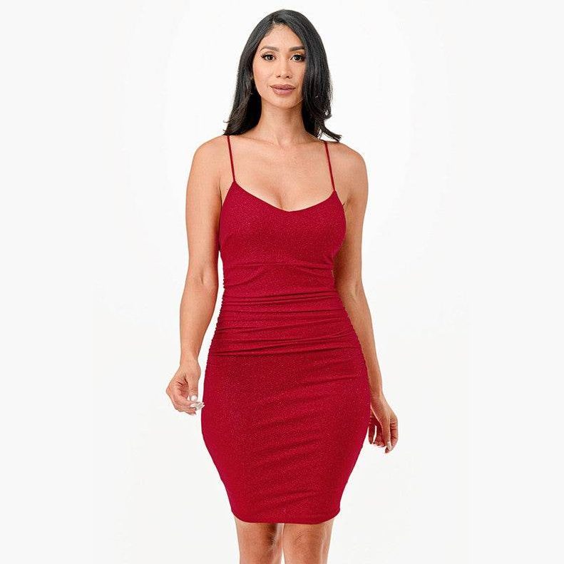 Womens Glittered Back Lace Short Party Dress - VacationGrabs