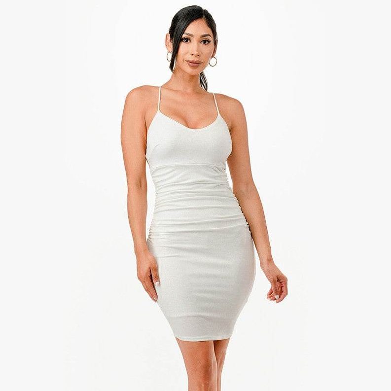Womens Glittered Back Lace Short Party Dress - VacationGrabs