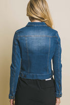 Women's Coats & JacketsDistressed Button Up Stretchy Cotton Denim Jacket - VacationGrabs