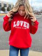 Women's Sweatshirts & HoodiesLoved John Red Sweatshirt - VacationGrabs