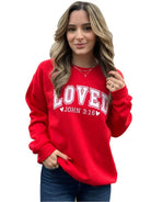 Women's Sweatshirts & HoodiesLoved John Red Sweatshirt - VacationGrabs