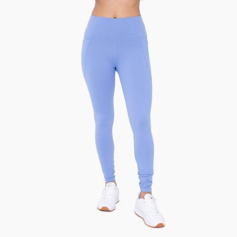 Tapered Band Essential Solid Highwaist Leggings - VacationGrabs