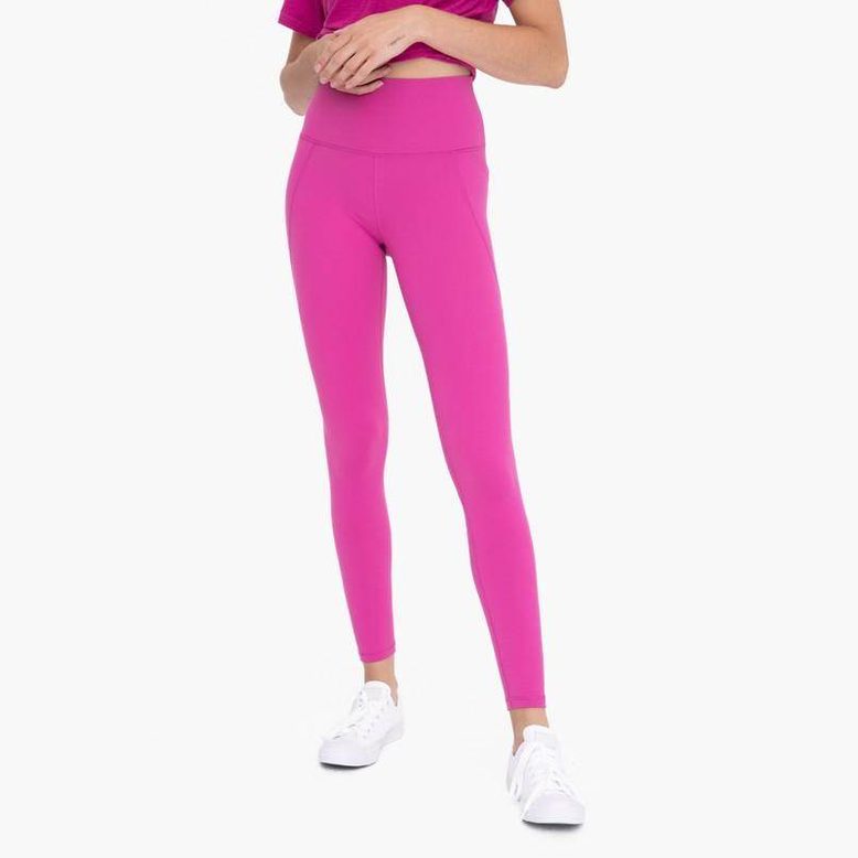 Tapered Band Essential Solid Highwaist Leggings - VacationGrabs