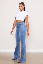 Women's JeansSquare Pocket Bootcut Jeans - VacationGrabs