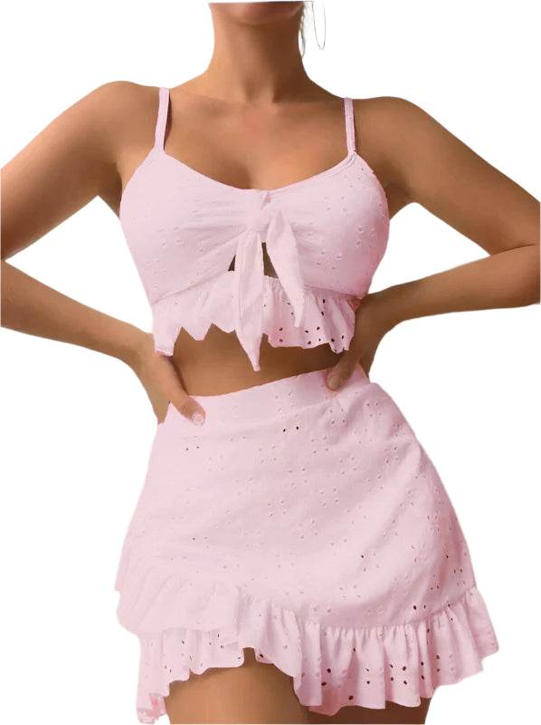 3 Piece Swimsuit And Cover Up Set - VacationGrabs