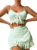 3 Piece Swimsuit And Cover Up Set - VacationGrabs