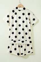 Polka Dot V-Neck Tee & Drawstring Shorts Set
