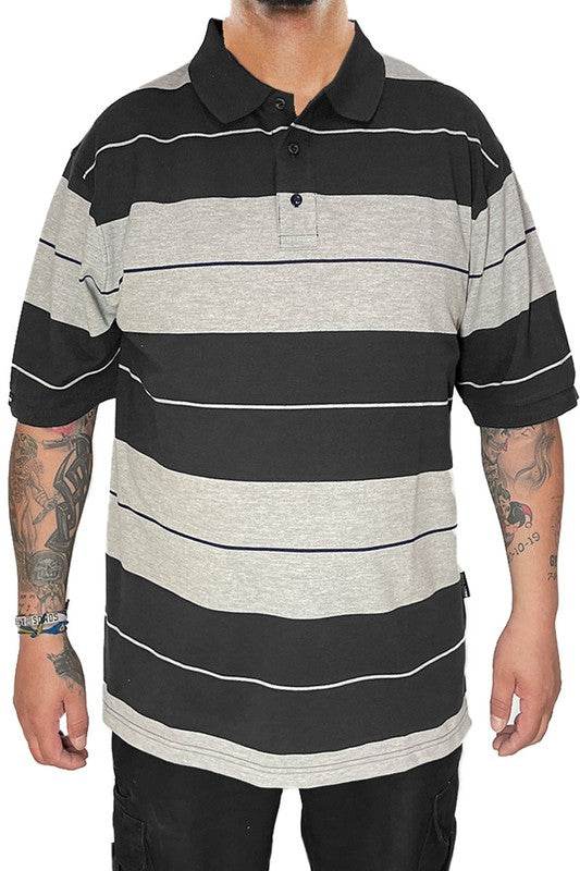 Mens Old School Striped Polo Shirts 7 Colors - VacationGrabs