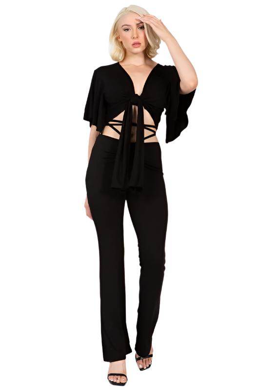 Pants with Strap Ties Around the Waist - VacationGrabs