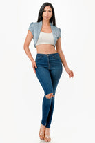 Women's ShirtsSparkling Jacquard cropped shrug bolero - VacationGrabs