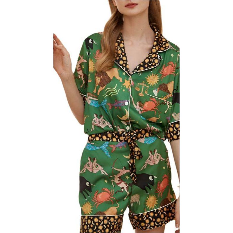 Printed two piece pajama set - VacationGrabs