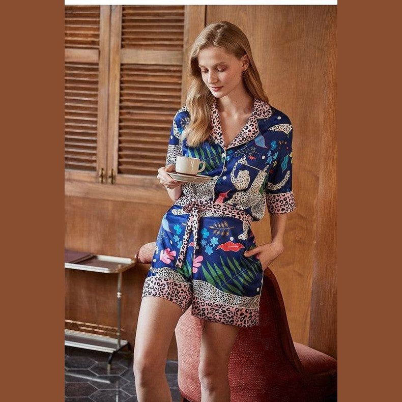 Printed two piece pajama set - VacationGrabs
